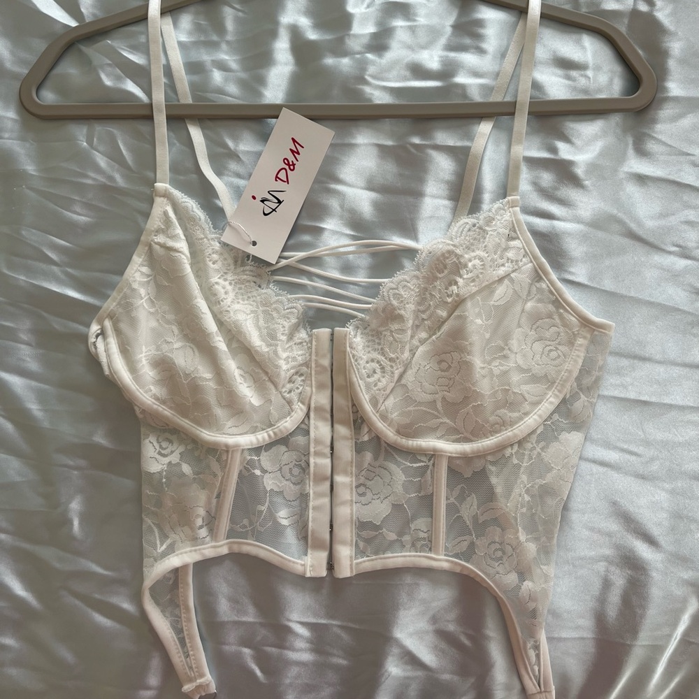 White Lace Corset Top
